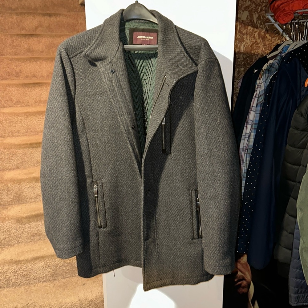 Johnston Murphy - Wool Peacoat Jacket zip and button -